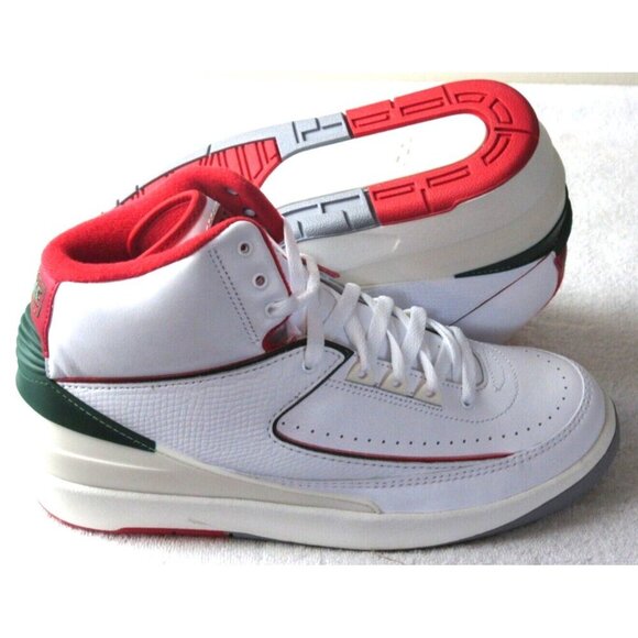 Nike Men's Air Jordan 2 Retro Origins Shoes White Fire Red Sail Sizes NIB - Picture 1 of 6